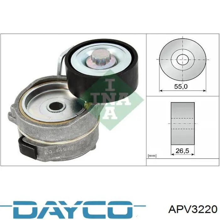 Tensor de la correa trapecial Dayco APV3220 precio, desde 32,74 EUR