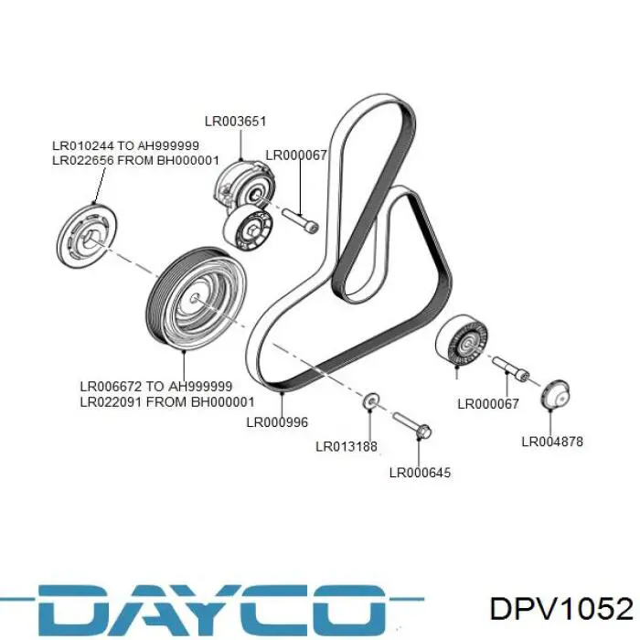 Polea del cigüeñal Dayco DPV1052 precio, desde 67,65 EUR