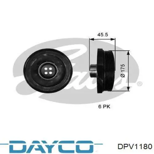 DPV1180 Dayco polea, cigüeñal