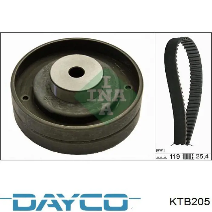 KTB205 Dayco kit correa de distribución