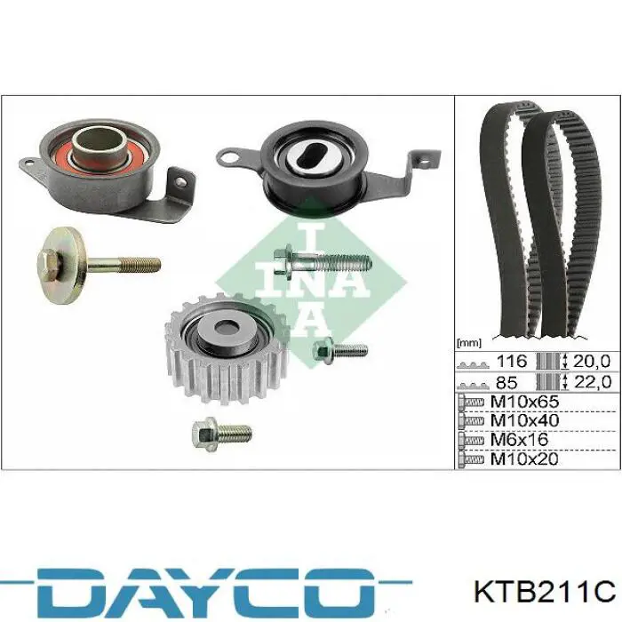 KTB211C Dayco kit de correa de distribución