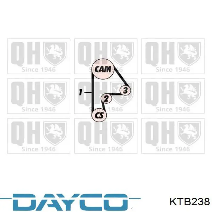 KTB238 Dayco kit de correa de distribución