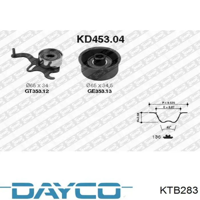 KTB283 Dayco kit de correa de distribución