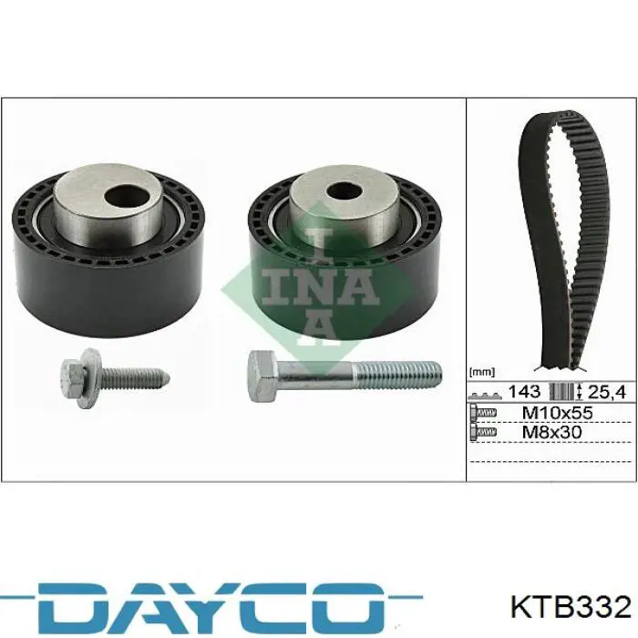 KTB332 Dayco kit correa de distribución