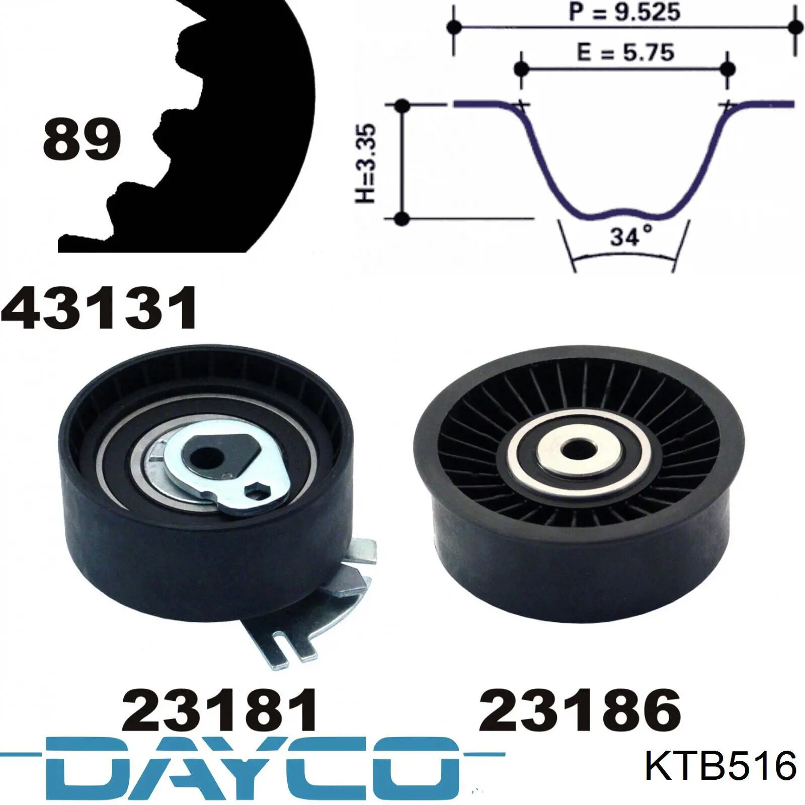 KTB516 Dayco kit correa de distribución