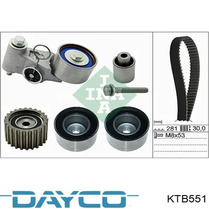 KTB551 Dayco kit de correa de distribución