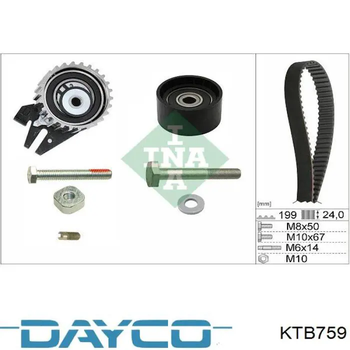Juego de correas dentadas Dayco KTB759 precio, desde 184,34 EUR
