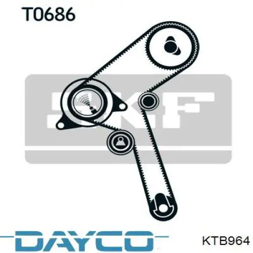 KTB964 Dayco kit de correa de distribución