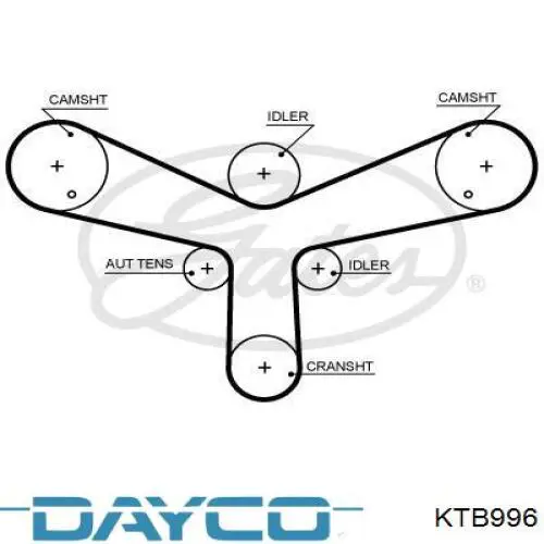 KTB996 Dayco kit correa de distribución