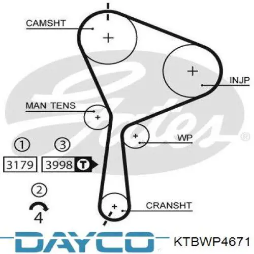 Kit de distribución KTBWP4671 Dayco