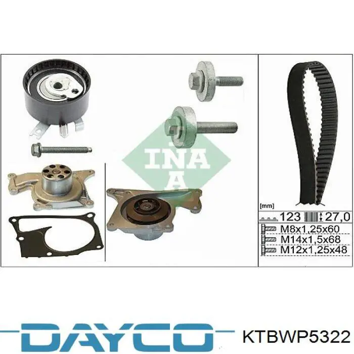 Comprar KTBWP5322 Dayco Kit de correa de distribución