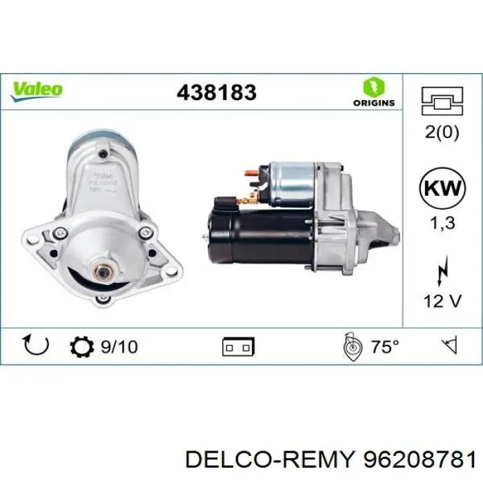 96208781 Delco Remy motor de arranque