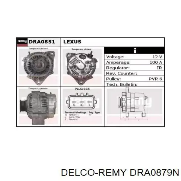 DRA0879N Delco Remy alternador