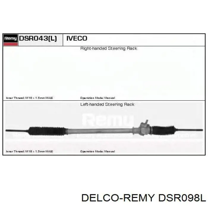 DSR098L Delco Remy cremallera de dirección