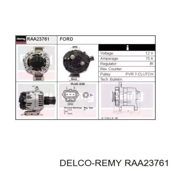 RAA23761 Delco Remy alternador