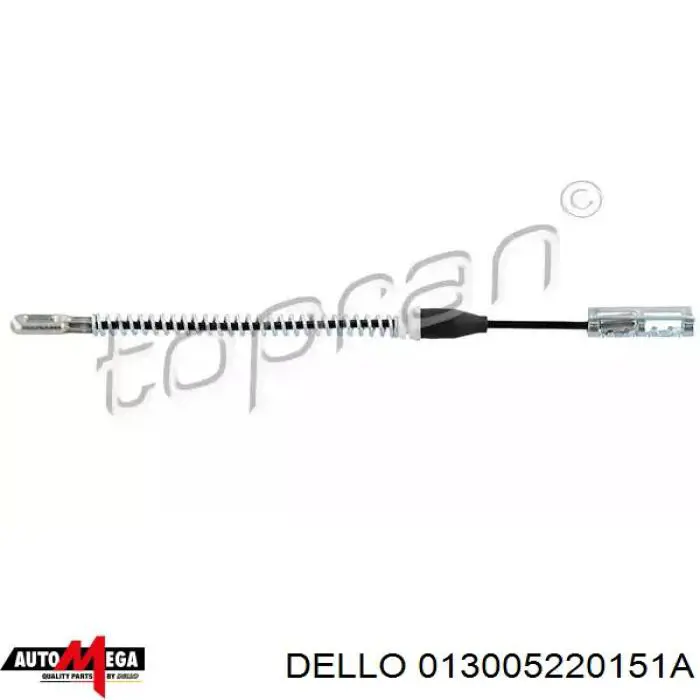 013005220151A Dello/Automega cable de freno de mano trasero derecho/izquierdo