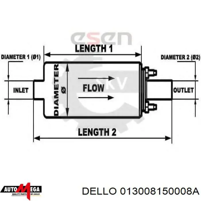 013008150008A Dello/Automega elemento de turbina de bomba de combustible