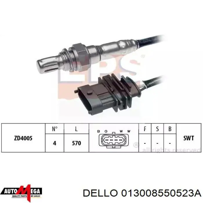 013008550523A Dello/Automega sonda lambda sensor de oxigeno para catalizador