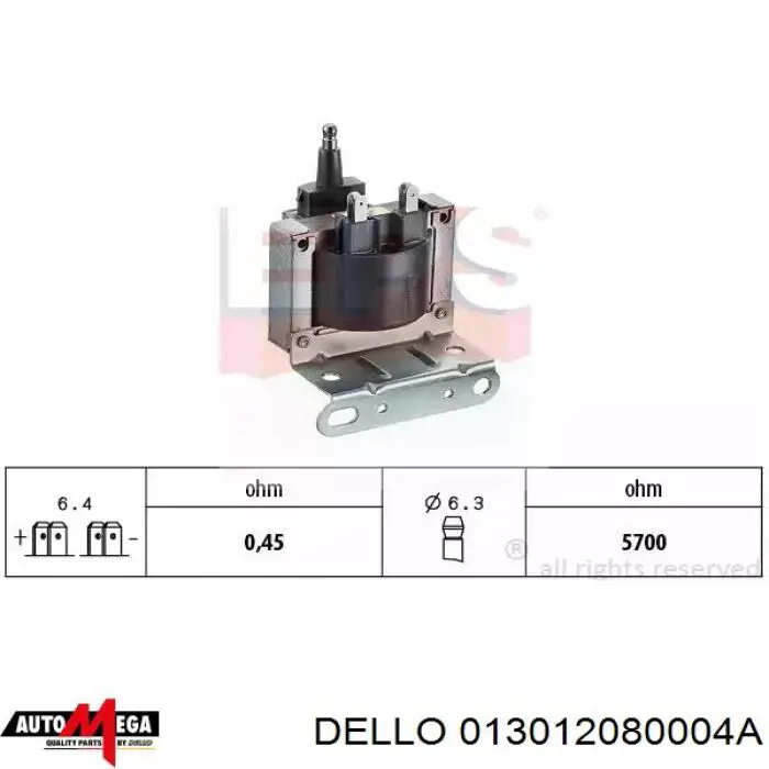 013012080004A Dello/Automega bobina de encendido