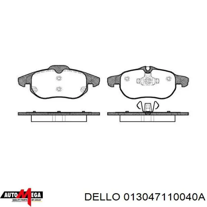 013047110040A Dello/Automega pastillas de freno delanteras