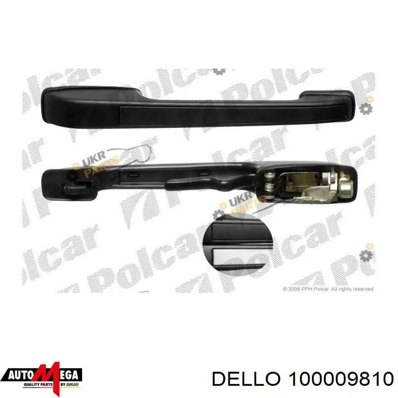 100009810 Dello/Automega tirador de puerta exterior trasero derecho