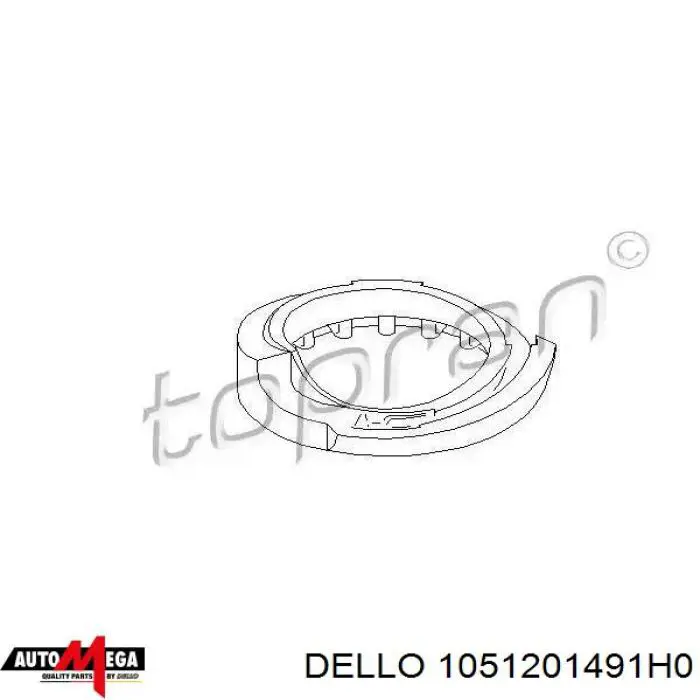 1051201491H0 Dello/Automega caja de muelle, eje trasero, arriba