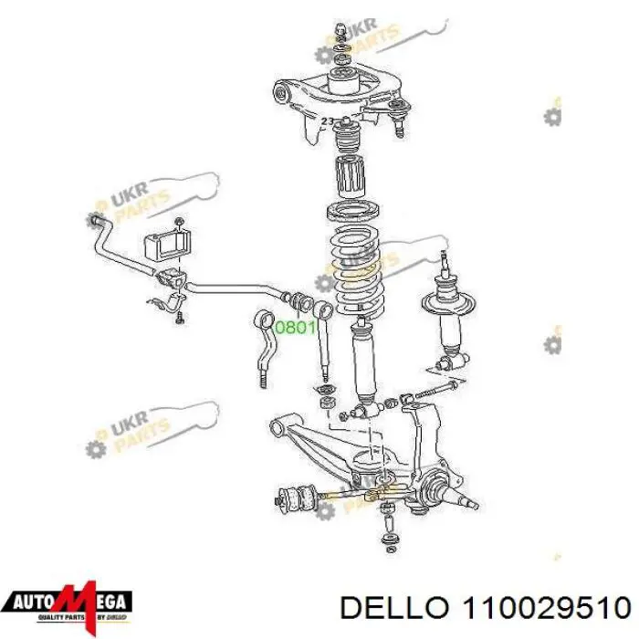 110029510 Dello/Automega soporte de estabilizador delantero exterior