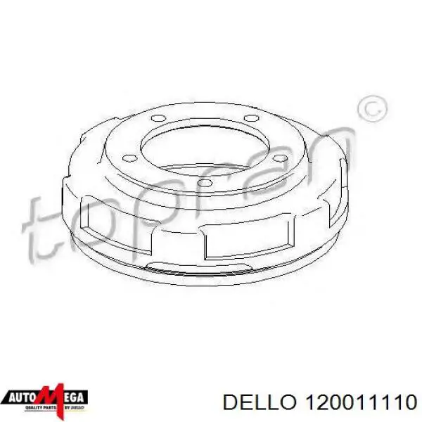 120011110 Dello/Automega freno de tambor trasero