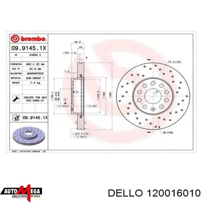 Freno de disco delantero Volkswagen Caddy 2 9K9