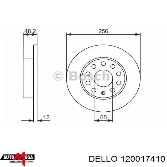 120017410 Dello/Automega disco de freno trasero