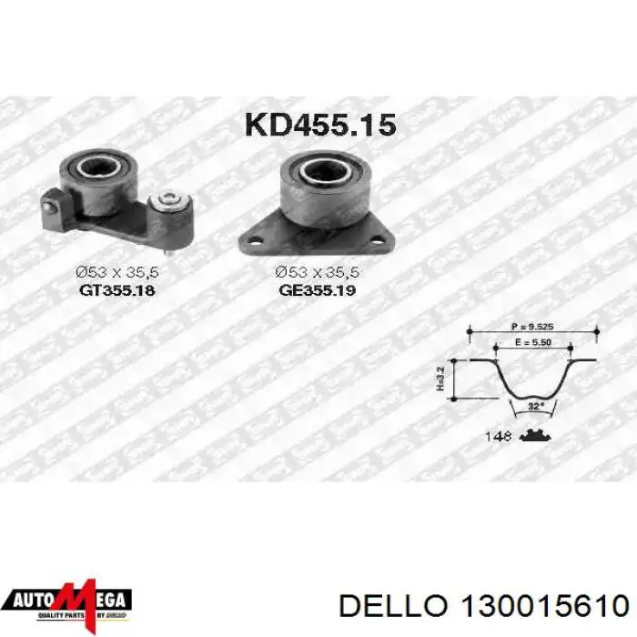 130015610 Dello/Automega rodillo intermedio de correa dentada