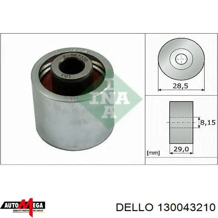 130043210 Dello/Automega rodillo intermedio de correa dentada