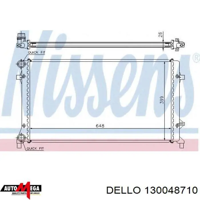 130048710 Dello/Automega radiador refrigeración del motor