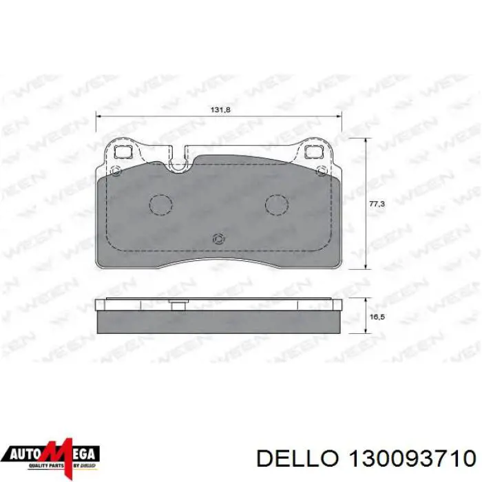 130093710 Dello/Automega soporte, motor, derecho superior