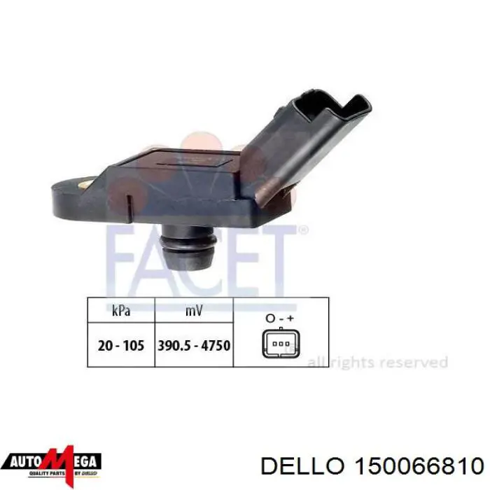 150066810 Dello/Automega sensor de presion del colector de admision