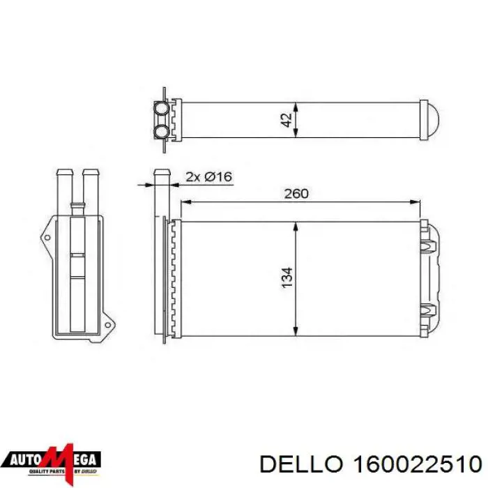 160022510 Dello/Automega radiador calefacción