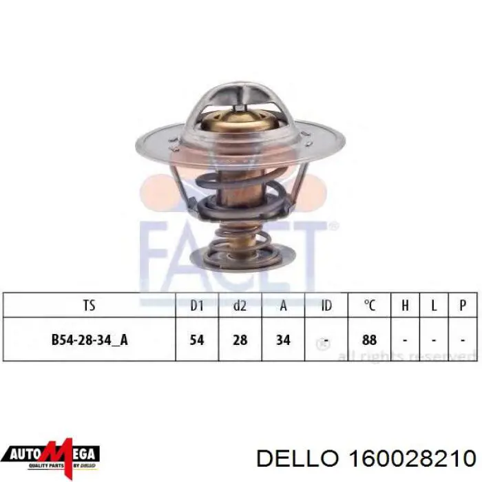 160028210 Dello/Automega termostato, refrigerante