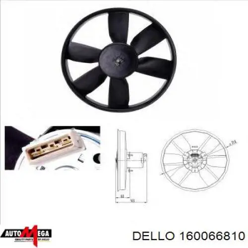 160066810 Dello/Automega ventilador (rodete +motor refrigeración del motor con electromotor completo)