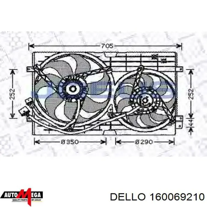 160069210 Dello/Automega ventilador (rodete +motor refrigeración del motor con electromotor completo)