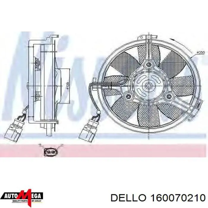 160070210 Dello/Automega ventilador (rodete +motor refrigeración del motor con electromotor completo)