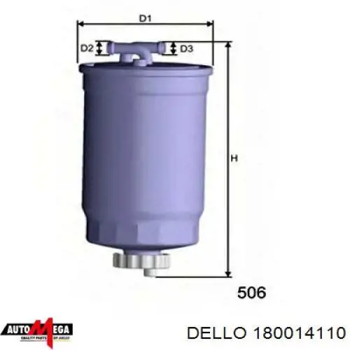 180014110 Dello/Automega filtro combustible