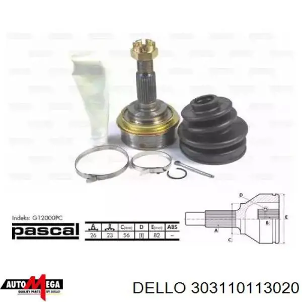 303110113020 Dello/Automega anillo reten caja de cambios