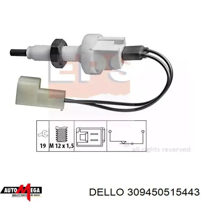 309450515443 Dello/Automega interruptor luz de freno