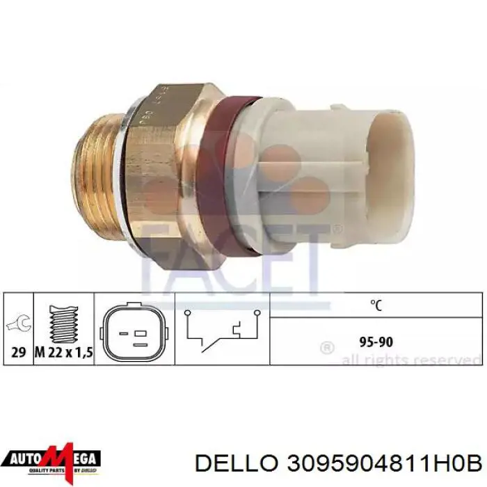 Sensor, temperatura del refrigerante (encendido el ventilador del radiador) Volkswagen Passat 3A5, 351, 315