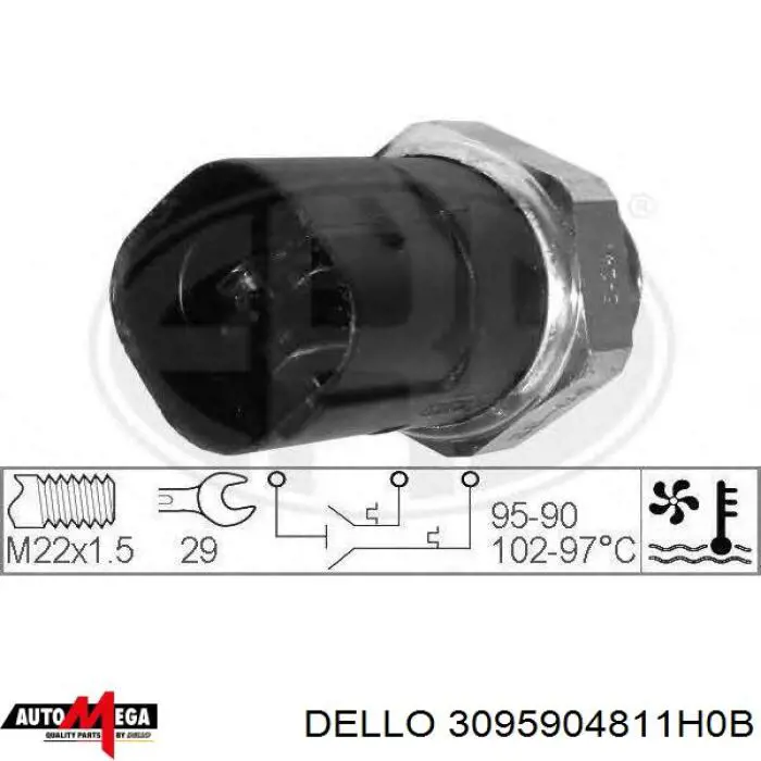 Sensor, temperatura del refrigerante (encendido el ventilador del radiador) Volkswagen Passat 3A5, 351, 315