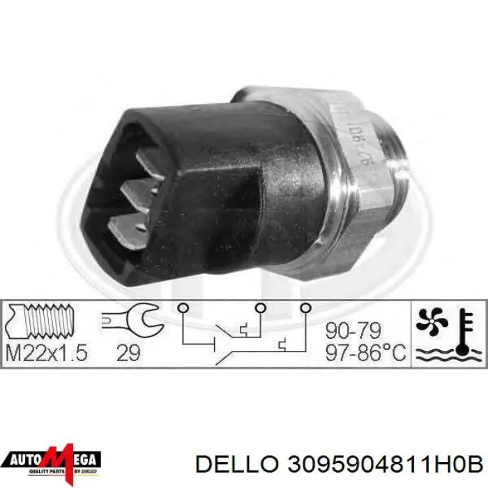 Sensor, temperatura del refrigerante (encendido el ventilador del radiador) Volkswagen Passat 3A5, 351, 315