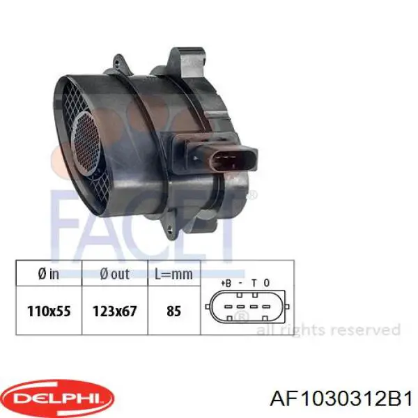 Medidor de flujo de aire Delphi AF1030312B1 precio, desde 73,04 EUR