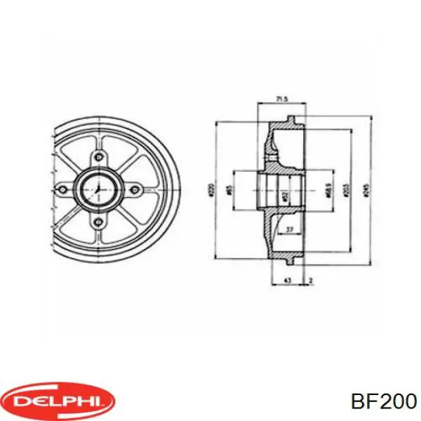 Tambor de freno trasero Delphi BF200 precio, desde 22,01 EUR