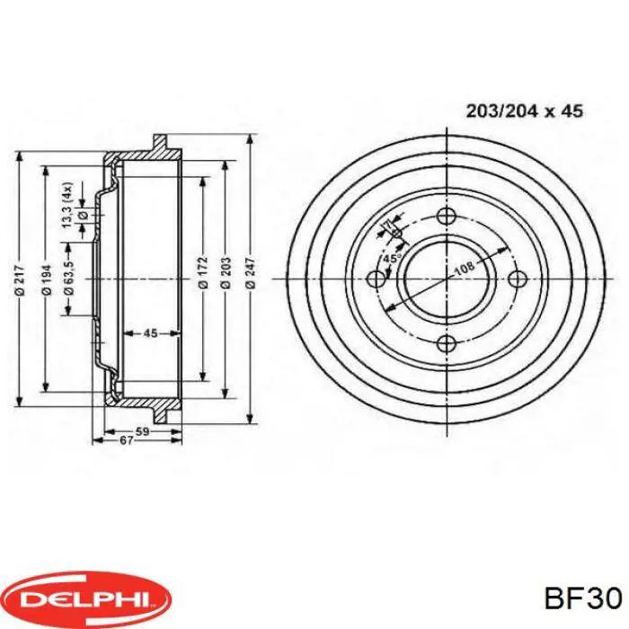 Comprar BF30 Delphi Tambor de freno trasero