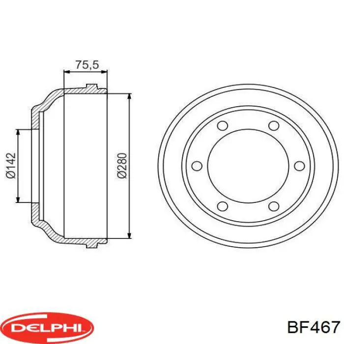 BF467 Delphi freno de tambor trasero